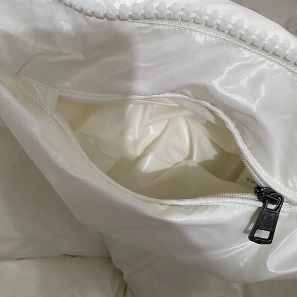 Mens White Moncler Down Jacket With Hood - Picture 7 of 10